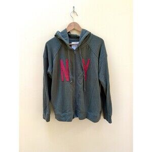 American Eagle NYC Big Apple Exclusive Christmas Green Red Hoodie L 2016 Vintage